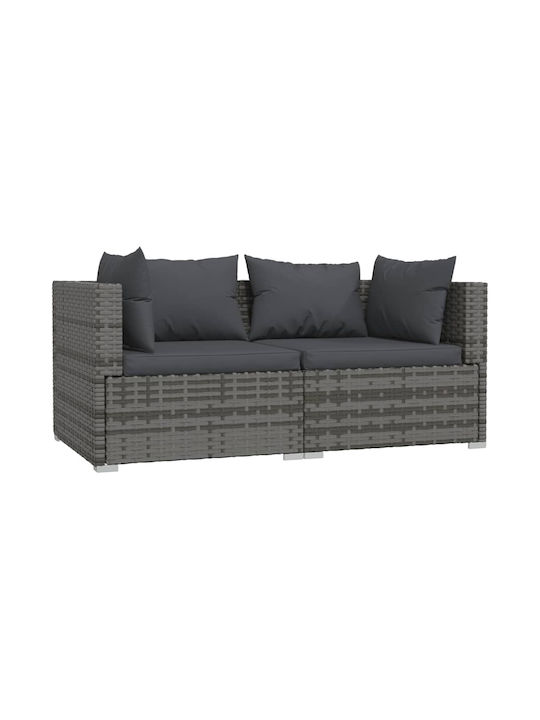 Garten- und Outdoor-Möbelsets 3 Stück Grau mit Kissen