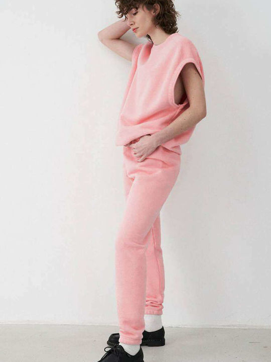 High Waist Sweatpants Jogger Peony