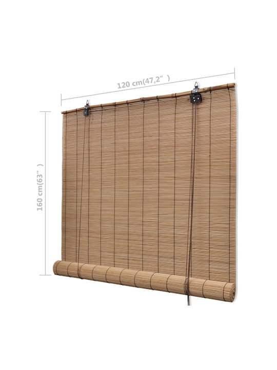 vidaXL Bamboo Blind Καφέ 120x160cm