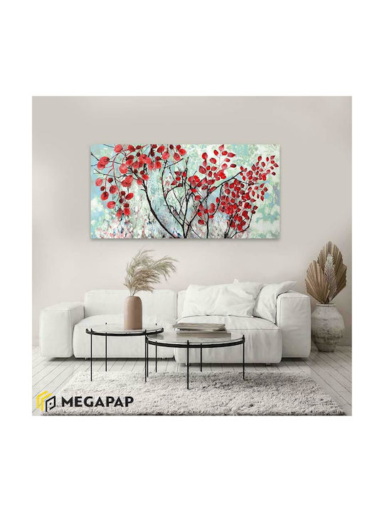 Megapap Red Leaves Painting on Canvas 100x50cm