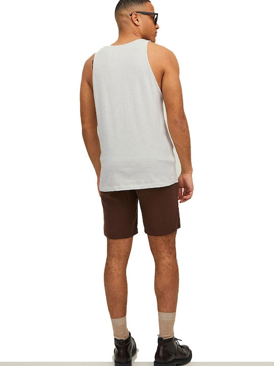 Jack & Jones Men's Sleeveless Blouse White Melange