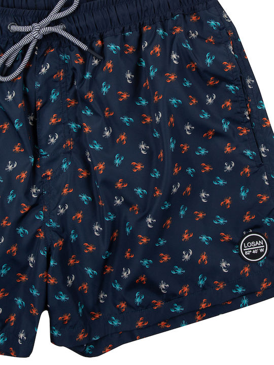 Men's Swimwear Bermuda Navy Blue with Patterns