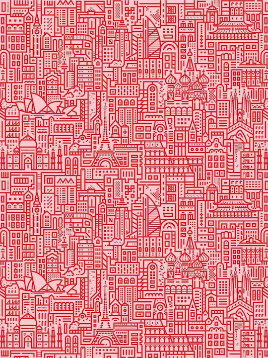 Notabag Hello World Υφασμάτινη Τσάντα για Ψώνια Rose/red