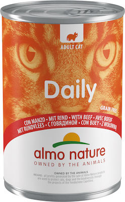 Almo Nature Daily Nasses Katzenfutter für Katze in Dose mit Rindfleisch 400gr