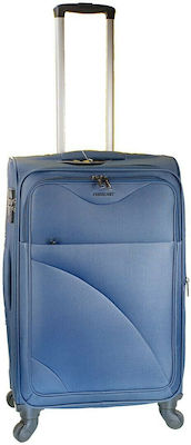 Forecast 8317 4 Ρόδες Medium Travel Suitcase Fabric Blue with 4 Wheels Height 65cm.