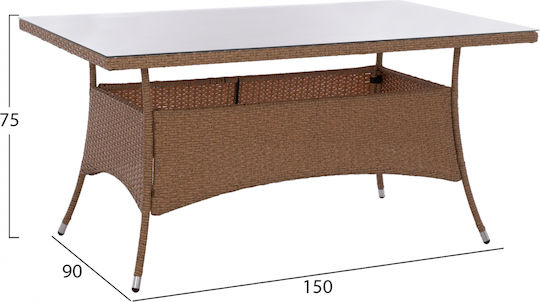 Tisch Stabil Minsk Beige / Brown 150x90x75cm