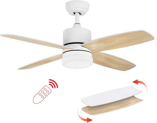 Lineme Ostro Deckenventilator 122cm mit Leuchte Beiges / Weißes
