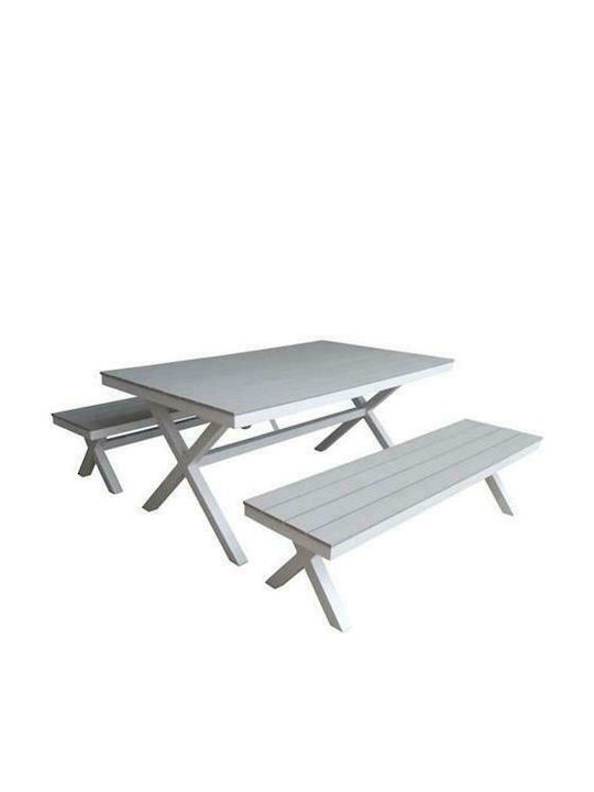 Set Dining for Small Outdoor Spaces Karmen Set Gray 3pcs 1452198-46