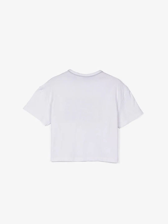 Kids short sleeve cropped top 'error' white Tiffosi 10043647 for girls (7-14 years old)