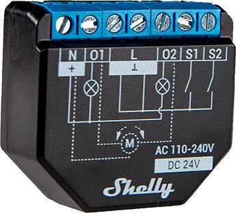 Shelly Plus 2PM Smart Intermediate Switch with Wi-Fi and Bluetooth