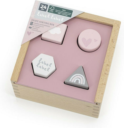 Label Label Παιχνίδι Ταξινόμησης Σχημάτων Sorting Box από Ξύλο για 24+ Μηνών