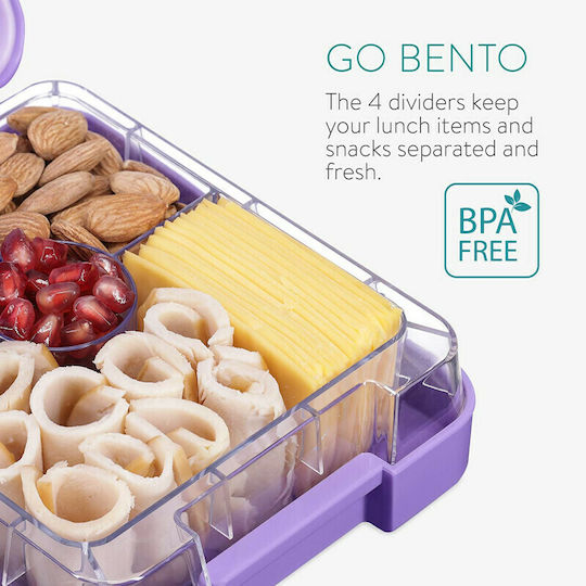 Navaris Bento Box Πλαστικό Παιδικό Δοχείο Φαγητού Μωβ