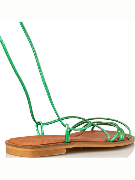 Wired Women's Flat Sandals in Green Color