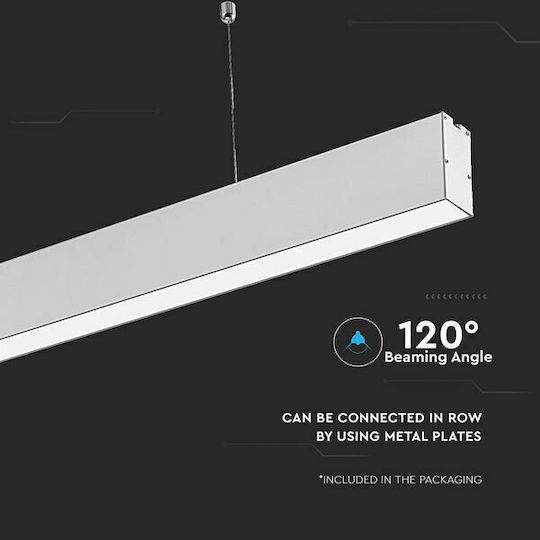 V-TAC LED Комерсиално Линейно Осветление Светило Таван 40W Неутрално бяло IP20 Ш120xД3.5xВ6.7см.