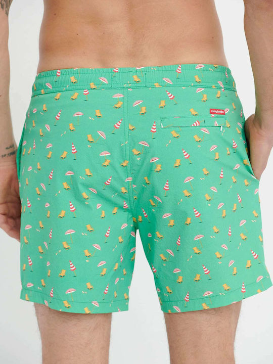 Men's Swimwear Shorts Mint with Patterns