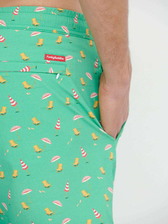 Men's Swimwear Shorts Mint with Patterns