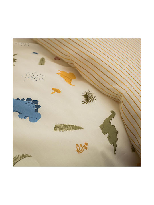 Vesta Home Σετ Βρεφικά Σεντόνια Κούνιας Βαμβακερά Jurassic Μπεζ 120x165εκ. 3τμχ