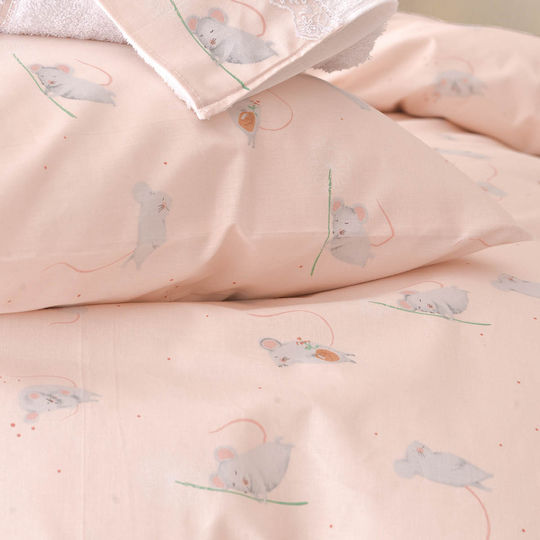 Rythmos Baby Duvet Cover Set With Pillowcase Jerom Pink 110x160cm