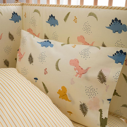 Vesta Home Baby Duvet Cover Set With Pillowcase Jurassic Beige 120x160cm