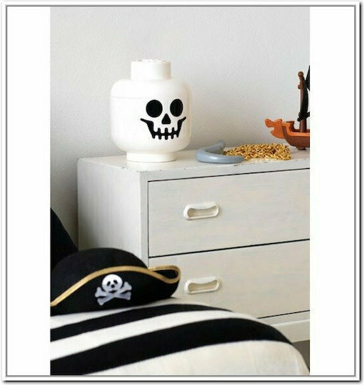 Room Copenhagen Παιδικό Κουτί Αποθήκευσης από Πλαστικό Lego Skeleton Λευκό 24x24x26cm