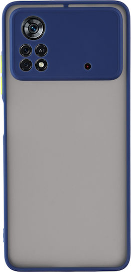 Lime Hardshell Camera Guard Задна корица Пластмаса / Силикон Blue with Yellow Keys (Poco X4 Pro 5G)