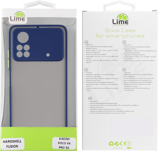 Lime Hardshell Camera Guard Задна корица Пластмаса / Силикон Blue with Yellow Keys (Poco X4 Pro 5G)