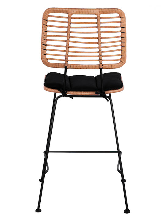 Σκαμπό Μπαρ Εξωτερικού Χώρου Rattan Allegra Καφέ 55x56x107cm