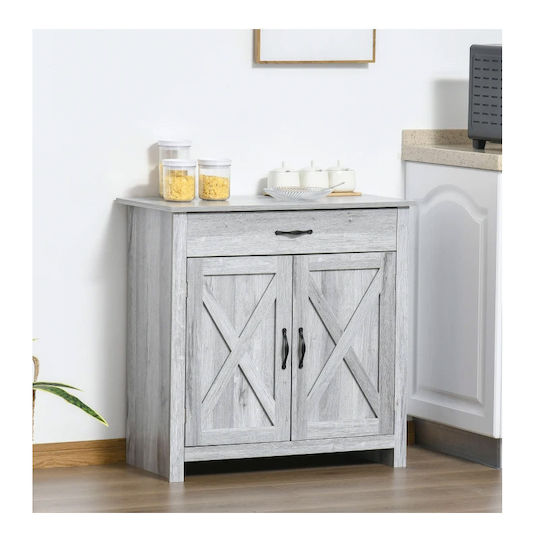 HomCom Ντουλάπι Μπάνιου 80x39.7x80cm Γκρι