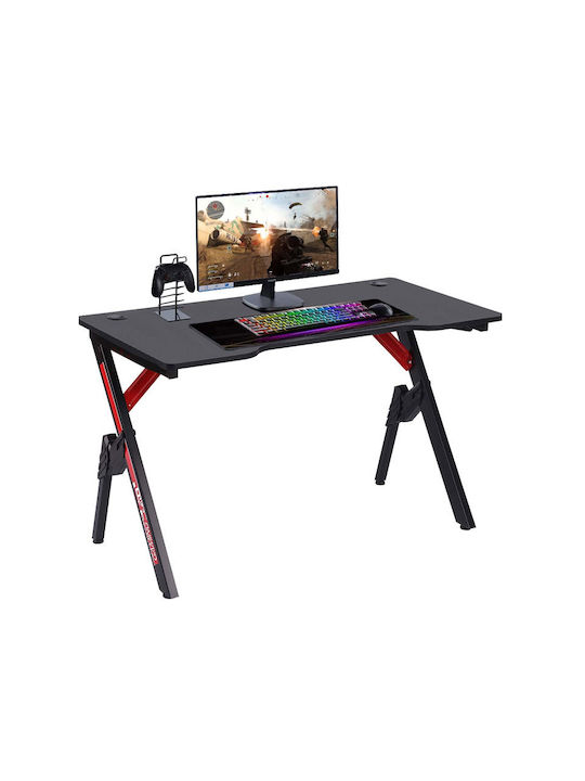 Γραφείο Gaming Ξύλινο Μαύρο με Μεταλλικά Πόδια 120x60x73εκ.