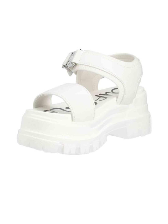 Buffalo Jojo Women's Flat Sandals Flatforms in White Color