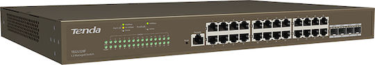 Tenda Managed L3 Switch με 24 Θύρες Gigabit (1Gbps) Ethernet και 4 SFP Θύρες