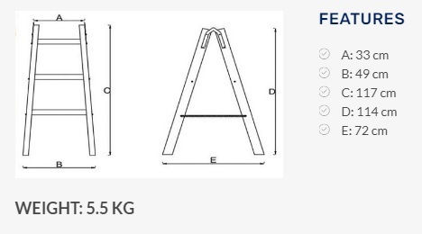 Ladder Wooden with 2x3 Steps 117pcs