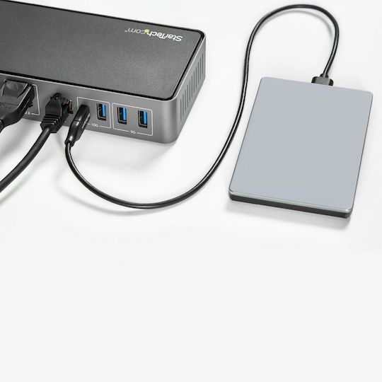 StarTech USB-C Docking Station με HDMI/DisplayPort 4K PD Ethernet και συνδεση 3 Οθονών Μαύρο (DK31C3HDPDUE)