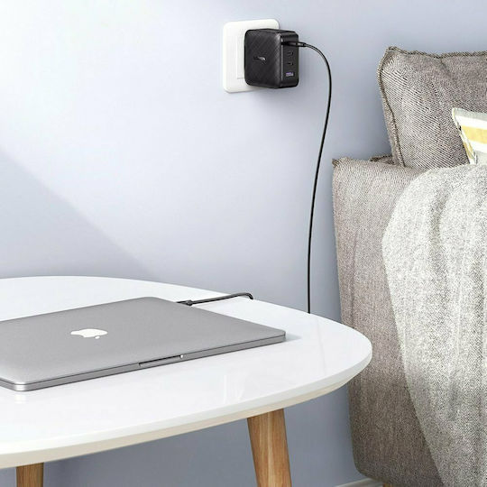 Ugreen GaN Wireless Charger with USB-A Port and 3 USB-C Ports 65W Power Delivery Quick Charge 2.0 Quick Charge 3.0 Quick Charge 4+ Quick Charge 4.0 Black (CD224)