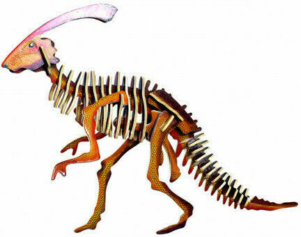 Anelixi Wooden Construction Toy Assembled Construction: Parasaurolophus in Blister for Children 3+ years+ Years