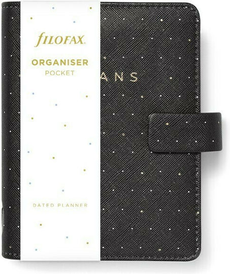 Filofax Organizator Moonlight Pocket Negru Agendă De Piele