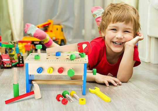 Legler Werkzeugkasten Und Arbeitstisch 2 In 1 Aus Holz Für 3+ Jahre 30 Stück
