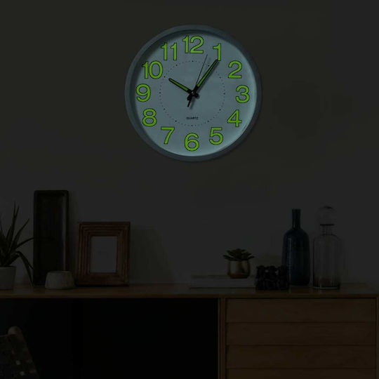 vidaXL Luminous Ρολόι Τοίχου Πλαστικό Λευκό Ø30cm