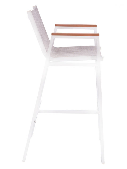 Gartenhocker Für Bar Außeneinsatz Aus Aluminium Weiß 52x58x108cm
