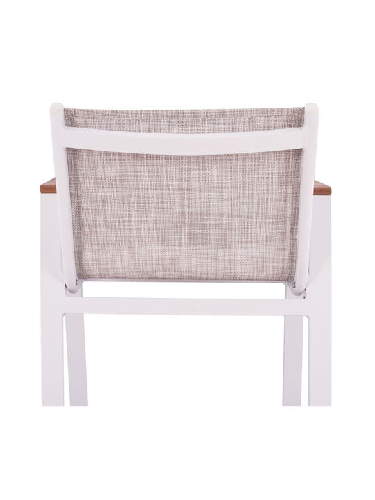 Gartenhocker Für Bar Außeneinsatz Aus Aluminium Weiß 52x58x108cm