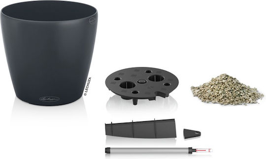 Lechuza Classico Self-watering Pot Plastic Slate 21.5x21.5x20cm.