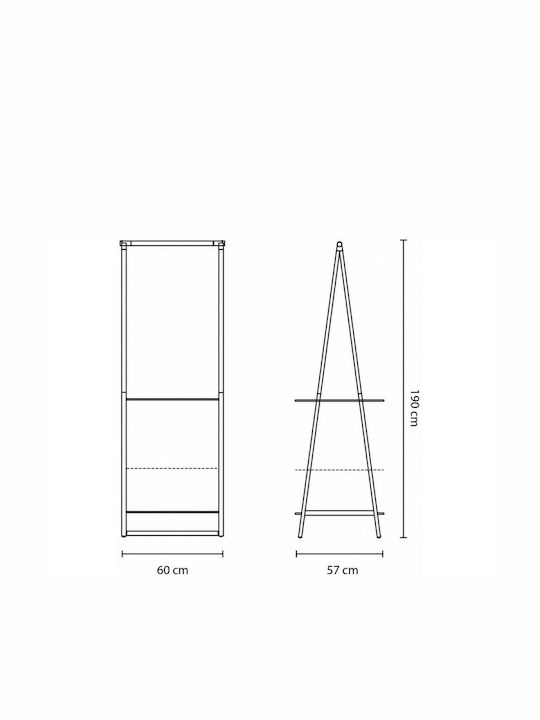 Brabantia Kleiderständer Schwarz 60x57x190cm