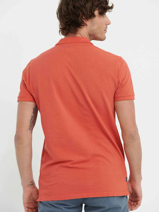 Funky Buddha Herren Kurzarmshirt Polo Coral