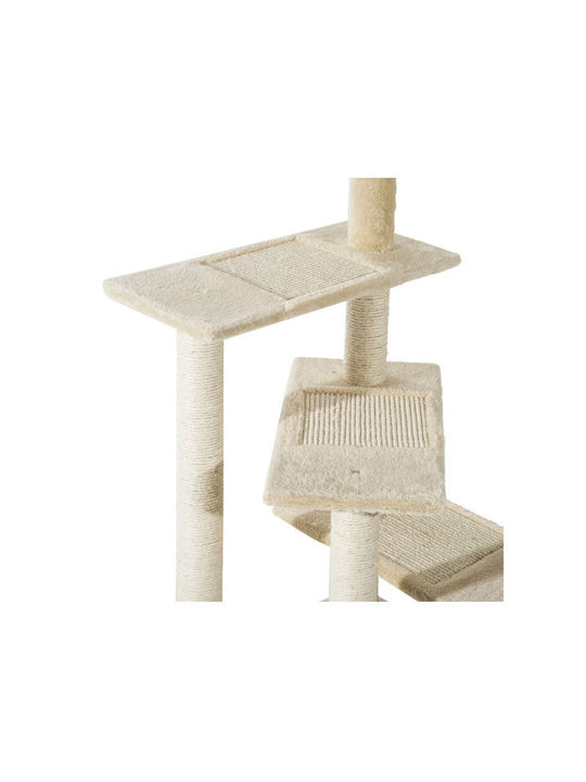 Pawhut Scratching Post Cat Trees Beige 4 levels 50x50x100cm