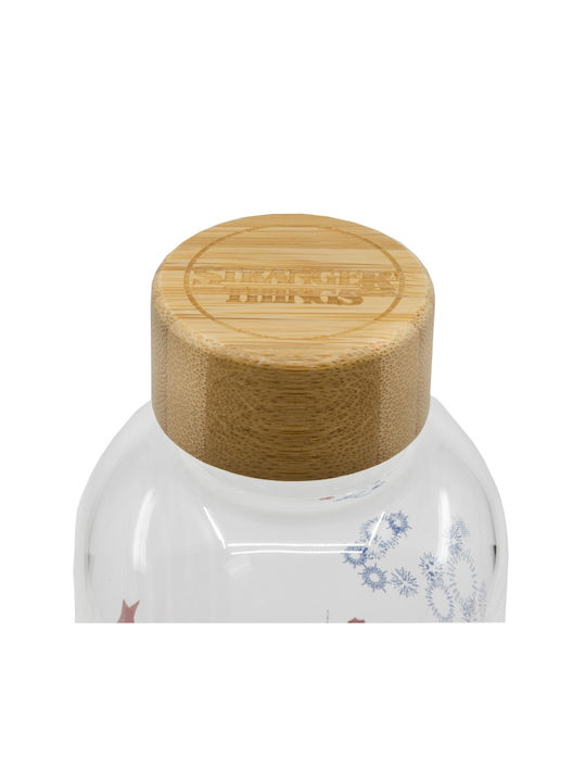 Stor Stranger Things Flasche Wasser Glas mit Schraubverschluss Transparent 1030ml