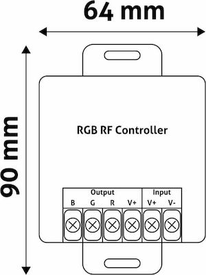 Avide ABLS12V24KRGB-432W-RFC Wireless RGB Controller RF With Remote Control Hand Tool 15.001.0689