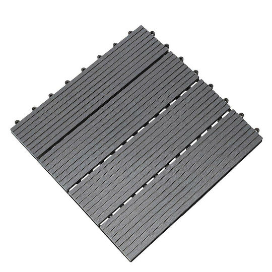 WPC Garden Decking Board Grey 30.5x30.5cm