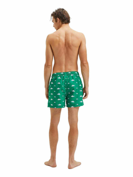 Selected Men's Swimwear Shorts Green with Patterns