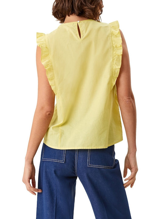 S.Oliver Women's Summer Blouse Cotton Sleeveless Yellow