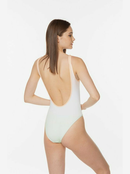 Ellesse Creme One-Piece Swimsuit with Open Back Pink